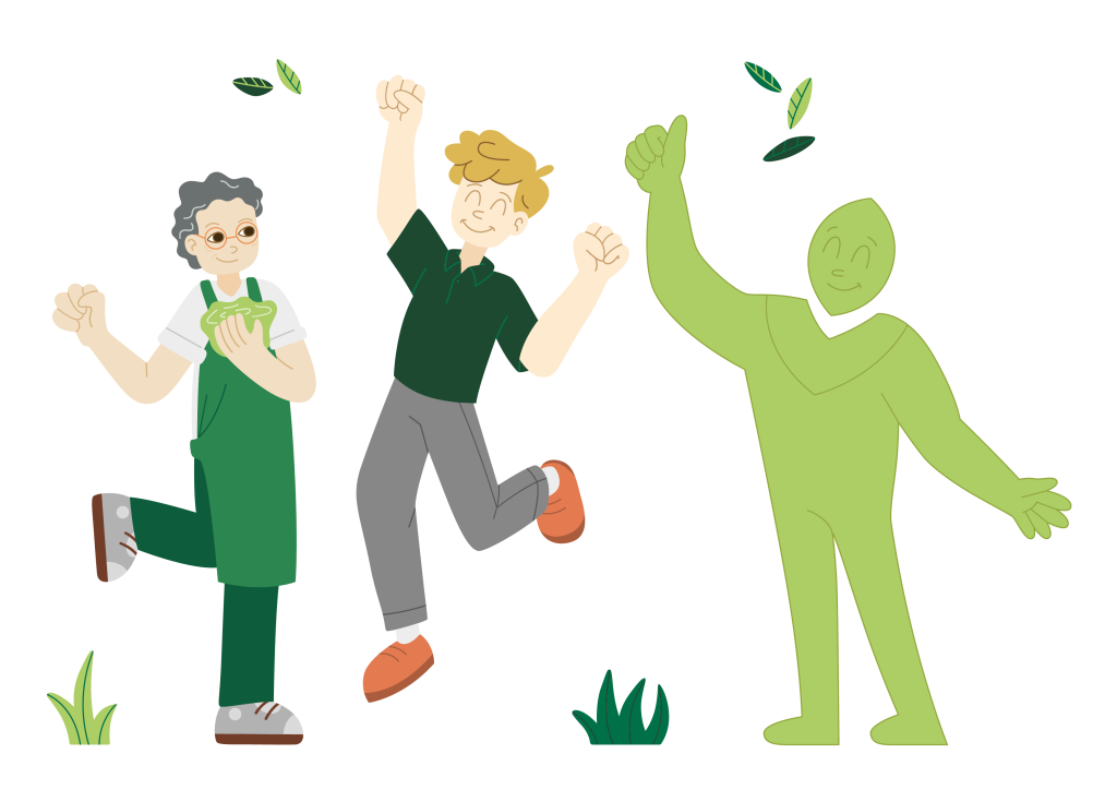 Illustration de personnes contentes